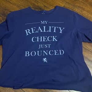 Express Navy Short-Sleeve Graphic Tee - Light Blue Text